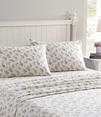 Laura Ashley Audrey Pink Floral Cotton Flannel Sheet Set