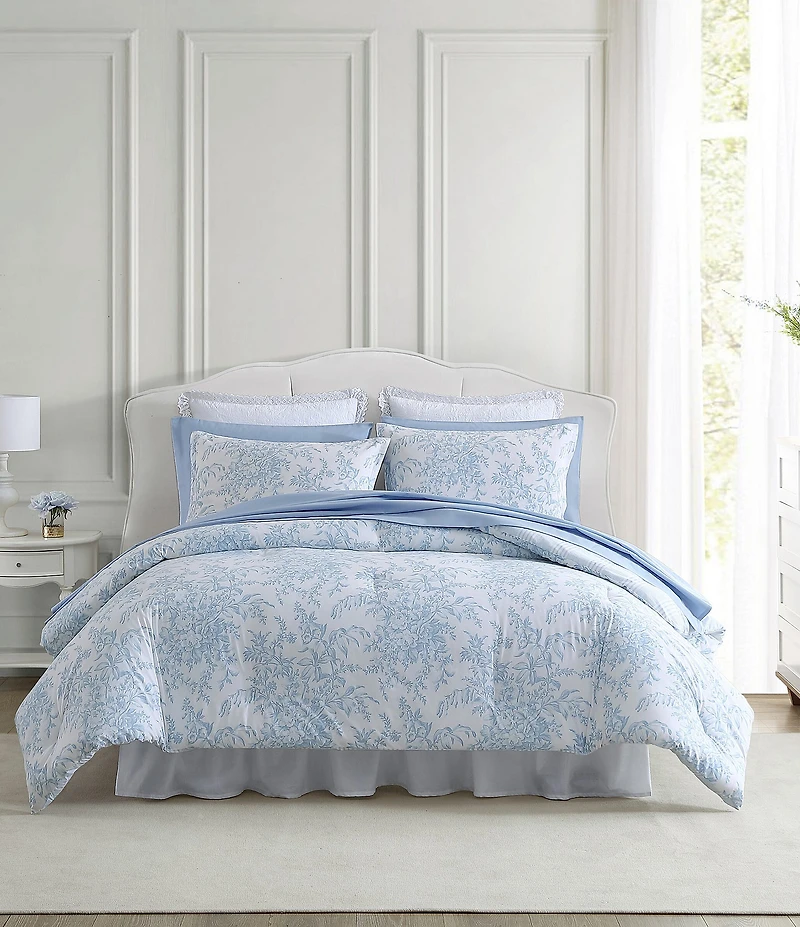 Laura Ashley Bedford Floral Printed Reversible Comforter Mini Set