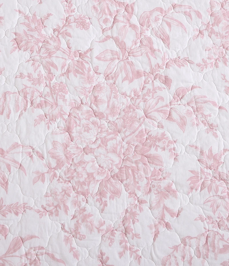 Laura Ashley Bedford Pink Floral Cotton Reversible Quilt Mini Set