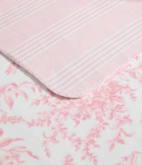 Laura Ashley Bedford Printed Plush Reversible Throw Blanket
