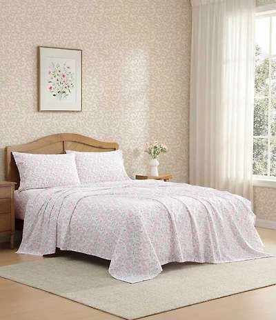 Laura Ashley Blossom Bliss Floral Cotton Percale Sheet Set