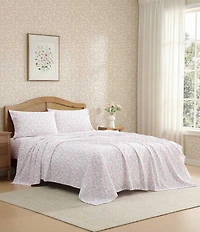 Laura Ashley Blossom Bliss Floral Cotton Percale Sheet Set