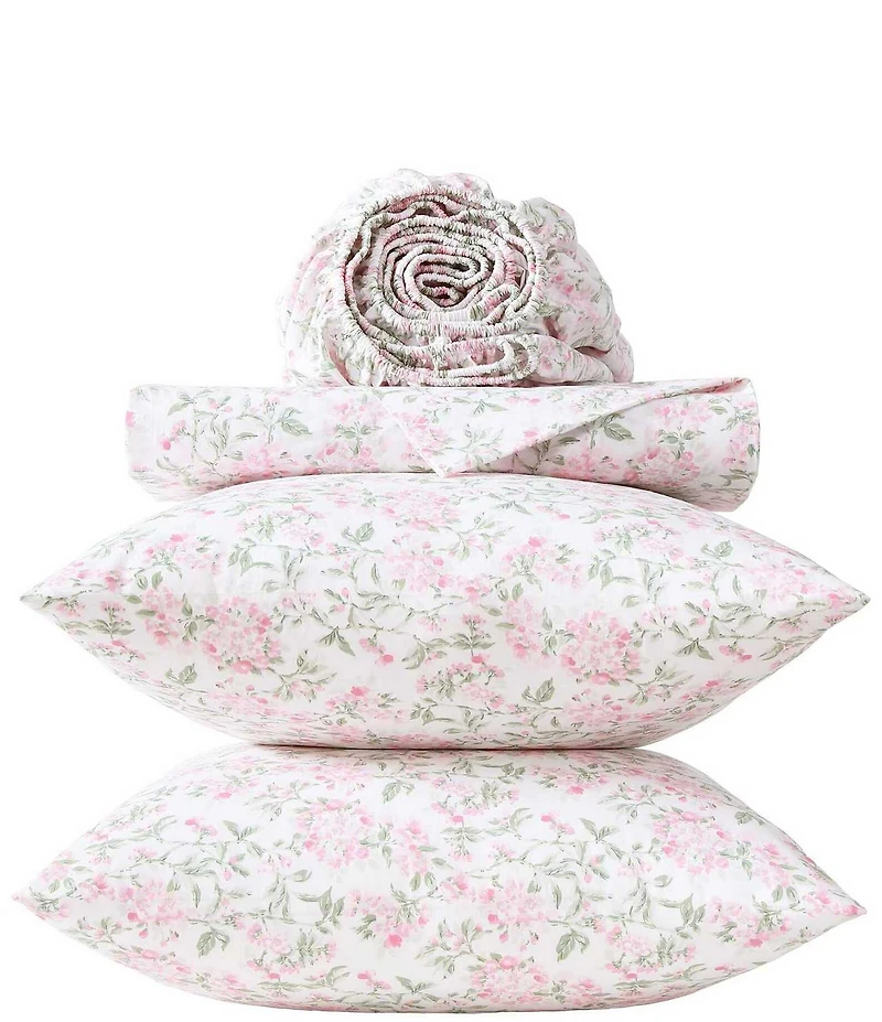 Laura Ashley Blossom Bliss Floral Cotton Percale Sheet Set