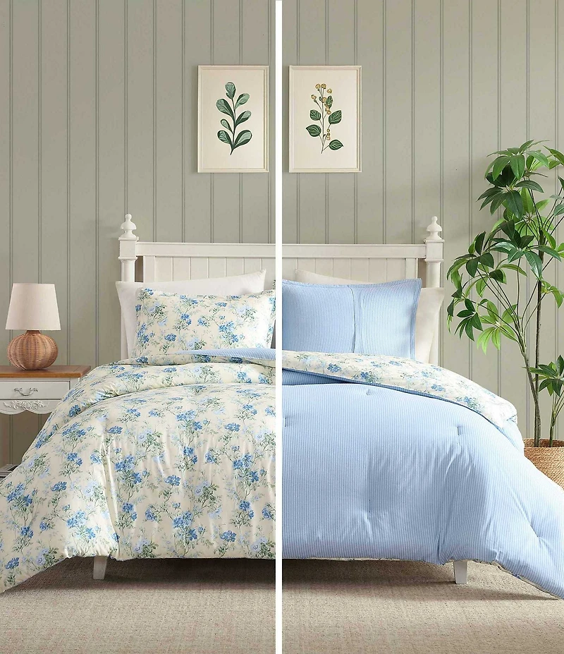 Laura Ashley Blossom Dance Cotton Reversible Comforter Mini Set