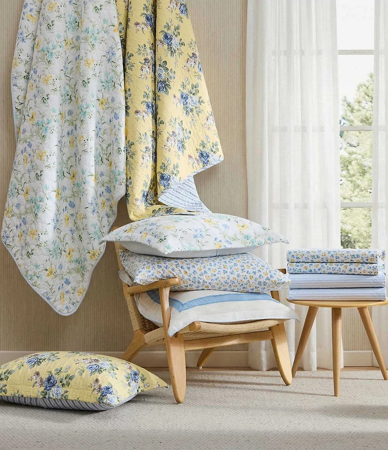 Laura Ashley Blossom Dance Cotton Reversible Comforter Mini Set