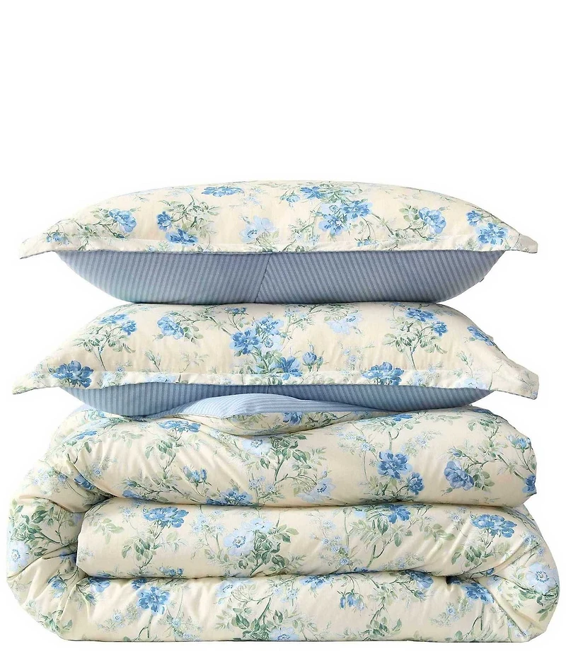 Laura Ashley Blossom Dance Cotton Reversible Comforter Mini Set