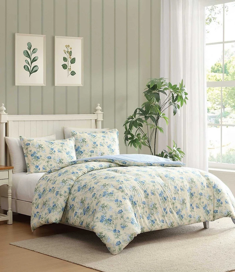 Laura Ashley Blossom Dance Cotton Reversible Comforter Mini Set
