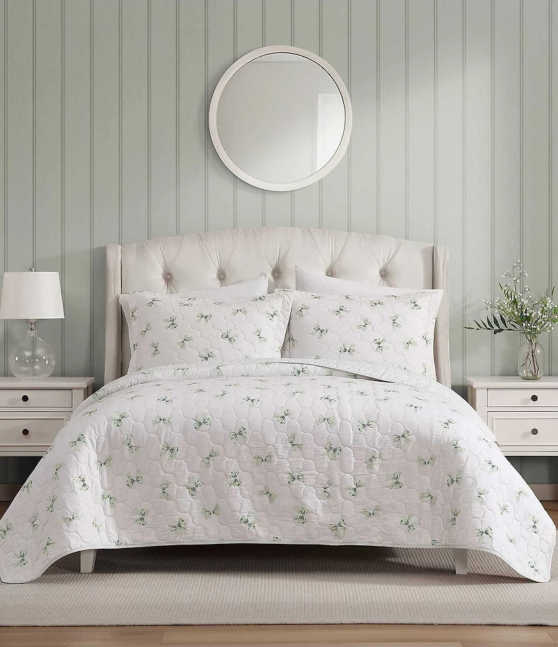 Laura Ashley Bouncy Bows Cotton Reversible Quilt Mini Set