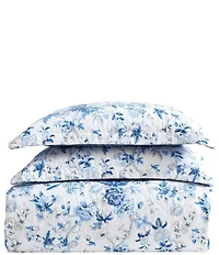Laura Ashley Breezy Floral Blue Reversible Quilt Mini Set