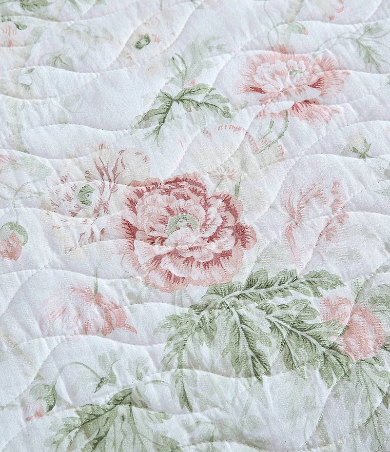 Laura Ashley Breezy Floral Pink Daybed Quilt & Sham Set