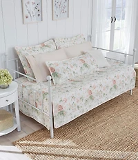 Laura Ashley Breezy Floral Pink Daybed Quilt & Sham Set