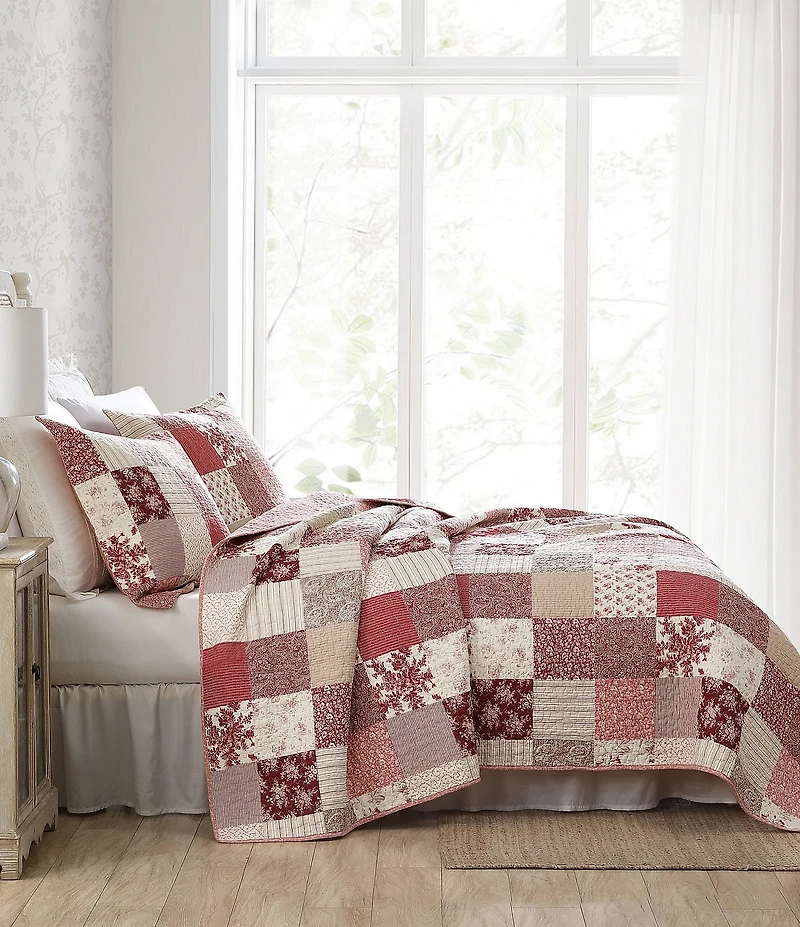 Laura Ashley Celina Patchwork Cotton Reversible Quilt Mini Set