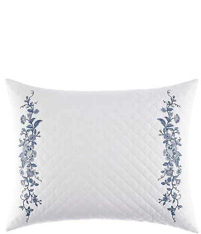 Laura Ashley Charlotte Floral Embroidered Quilt Breakfast Throw Pillow