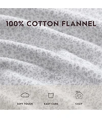 Laura Ashley Chelsie Vine Grey Cotton Flannel Sheet Set