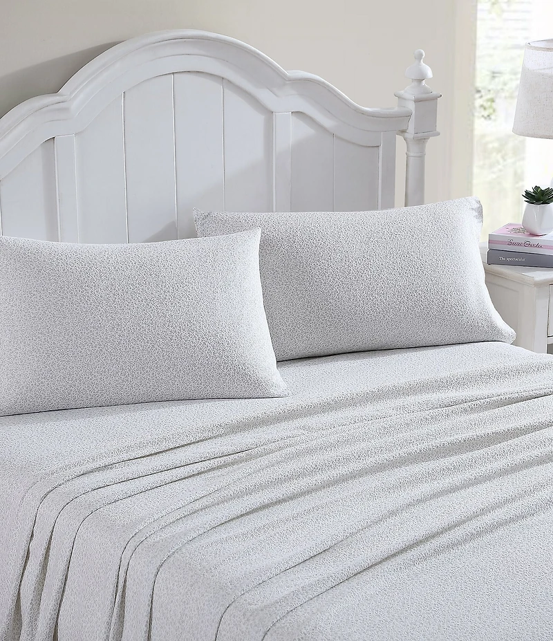 Laura Ashley Chelsie Vine Grey Cotton Flannel Sheet Set