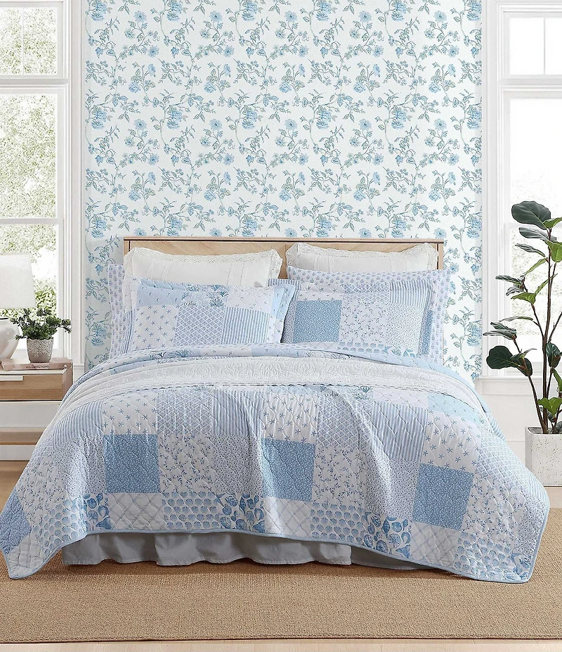 Laura Ashley Colleens Coastal Patchwork Mini Quilt Set