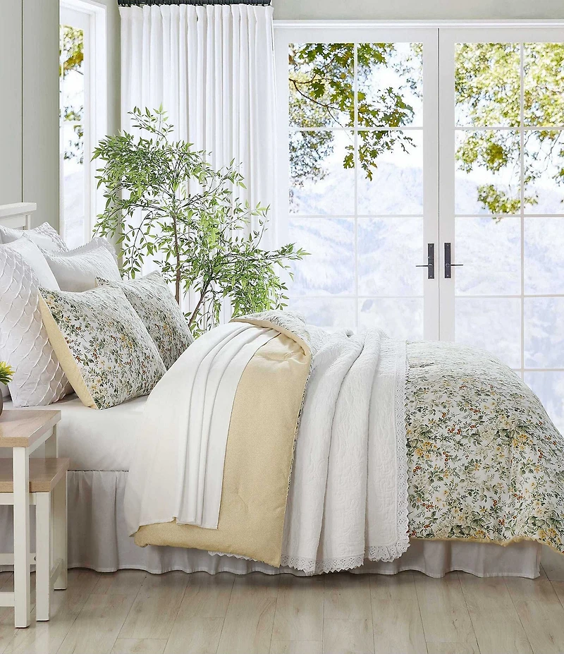 Laura Ashley Country Meadow Floral Print Comforter Mini Set