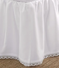 Laura Ashley Crochet Trim White Ruffled Bed Skirt