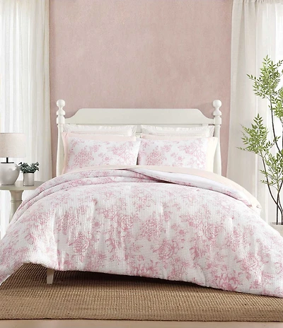 Laura Ashley Delphine Floral Waffle Mini Comforter Set