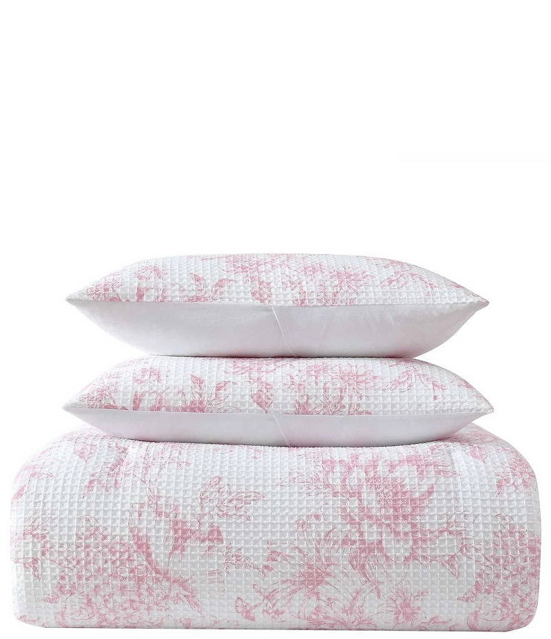 Laura Ashley Delphine Floral Waffle Mini Comforter Set