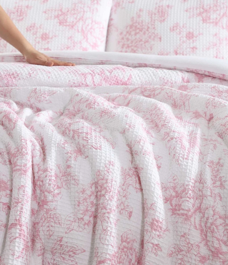 Laura Ashley Delphine Floral Waffle Mini Comforter Set