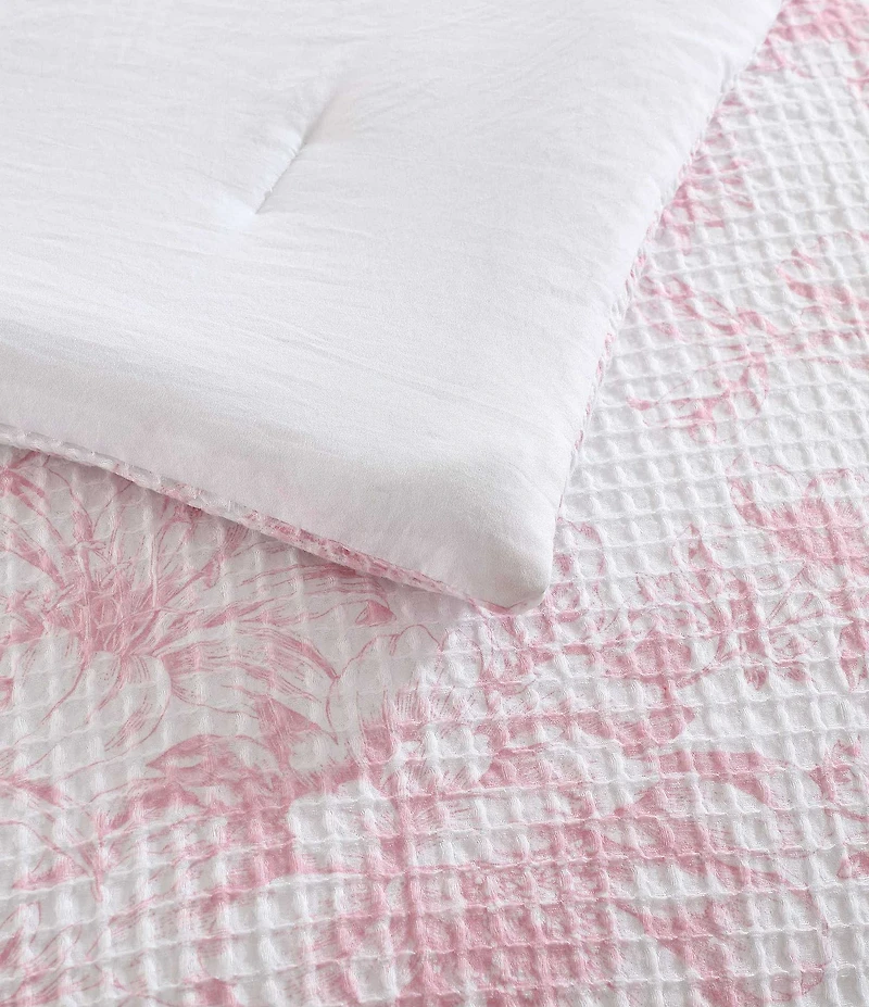 Laura Ashley Delphine Floral Waffle Mini Comforter Set