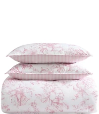 Laura Ashley Delphine Oversized Floral Blooms Cotton Reversible Comforter Mini Set