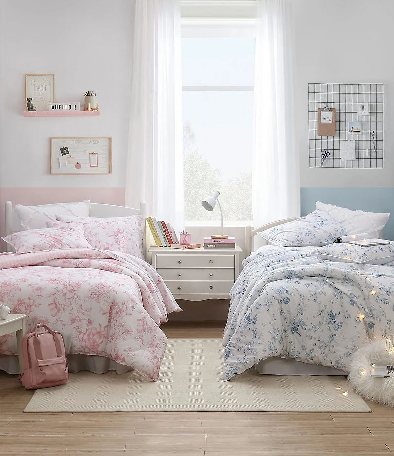 Laura Ashley Delphine Oversized Floral Blooms Cotton Reversible Comforter Mini Set