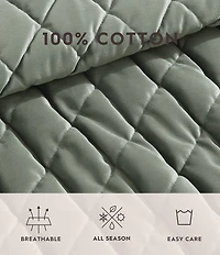 Laura Ashley Diamond Stitch Plush Velvet Quilt Bonus Set