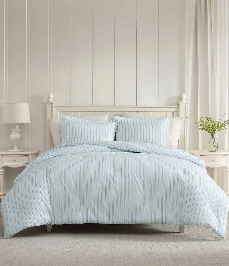 Laura Ashley Dilly Dally Stripe Reversible Cotton Comforter Mini Set