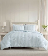Laura Ashley Dilly Dally Stripe Reversible Cotton Comforter Mini Set