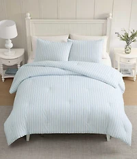 Laura Ashley Dilly Dally Stripe Reversible Cotton Comforter Mini Set