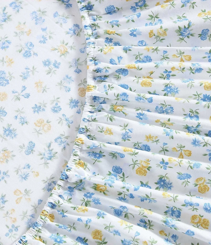 Laura Ashley Ditsy Floral Doodle Cotton Percale Sheet Set