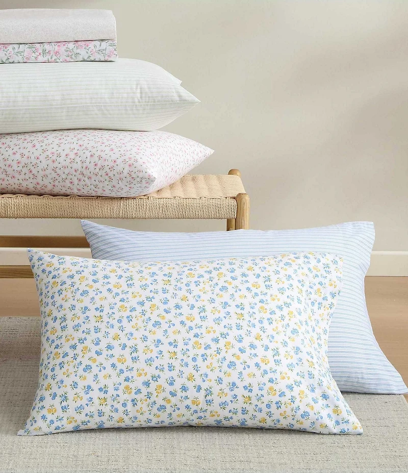 Laura Ashley Ditsy Floral Doodle Cotton Percale Sheet Set