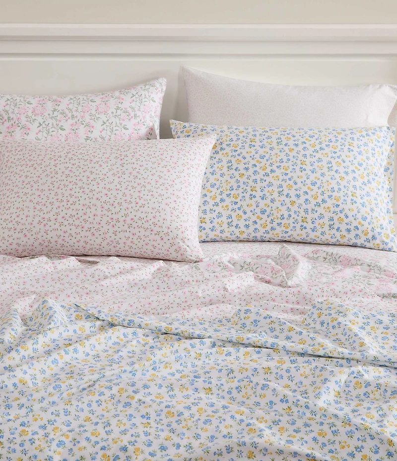 Laura Ashley Ditsy Floral Doodle Cotton Percale Sheet Set