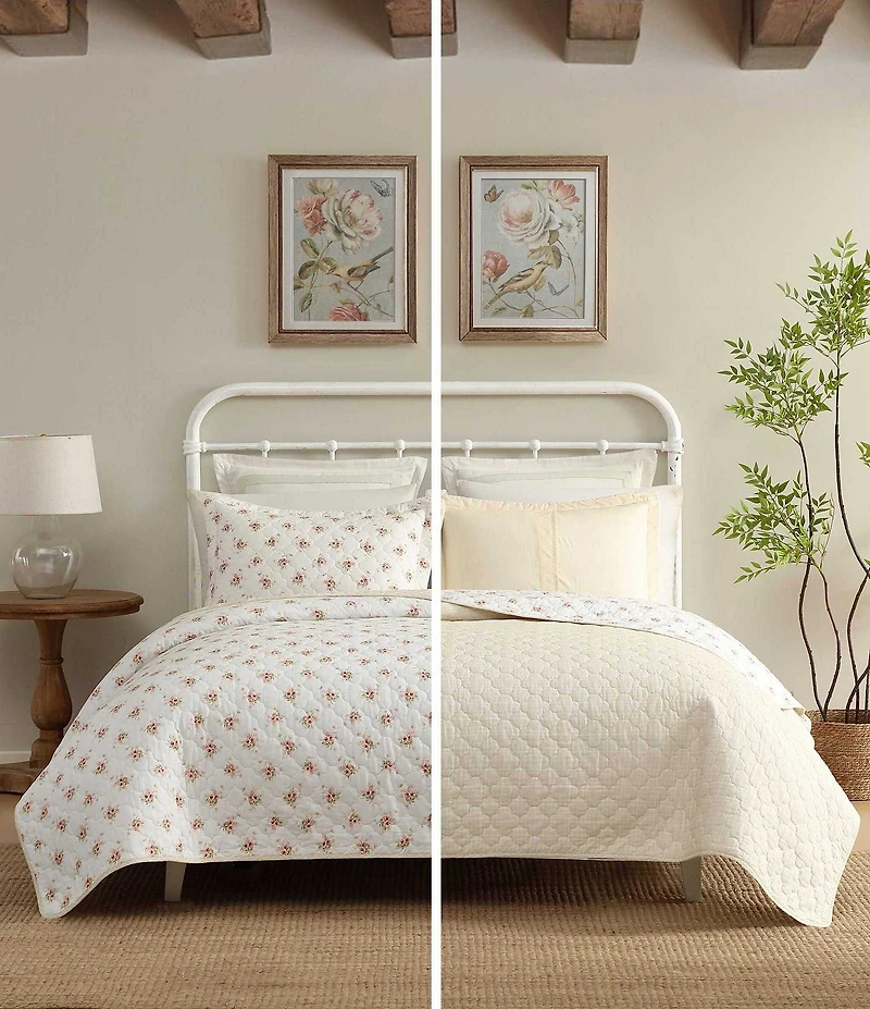Laura Ashley Dorrie Cotton Reversible Quilt Mini Set
