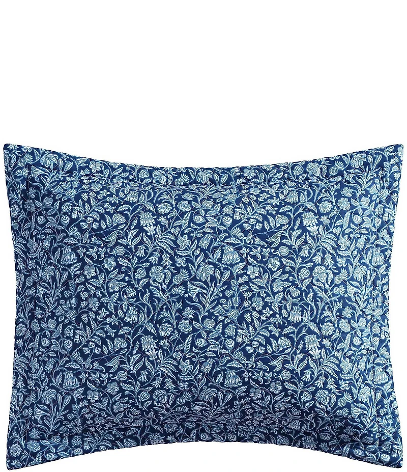 Laura Ashley Elaina Indigo Blue Cotton Reversible Quilt Mini Set