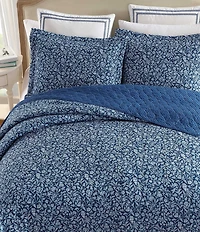 Laura Ashley Elaina Indigo Blue Cotton Reversible Quilt Mini Set