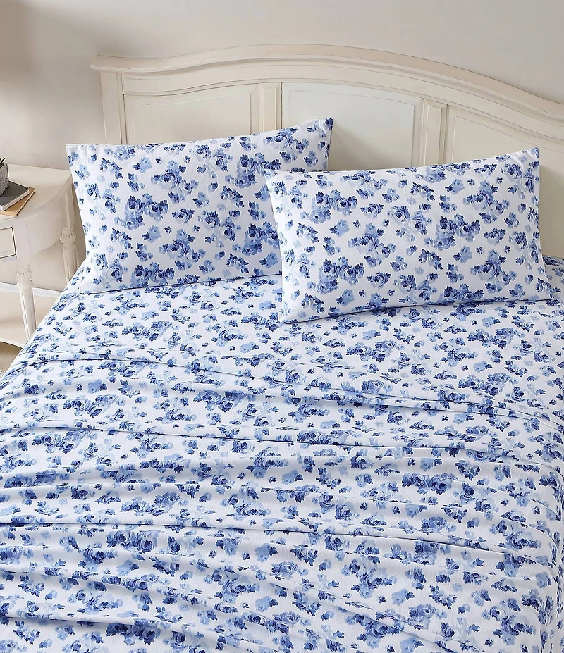 Laura Ashley Emelisa Floral Cotton Flannel Sheet Set