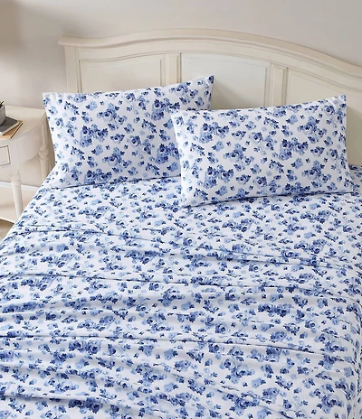 Laura Ashley Emelisa Floral Cotton Flannel Sheet Set