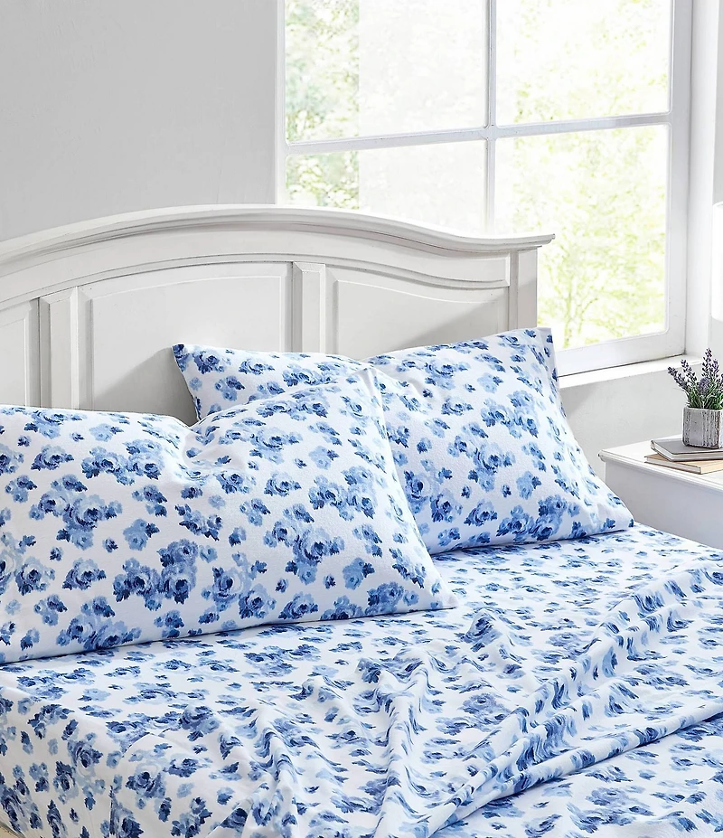 Laura Ashley Emelisa Floral Cotton Flannel Sheet Set