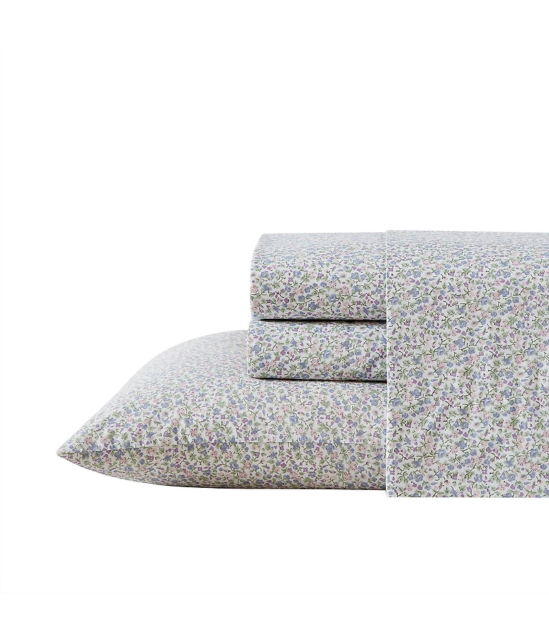 Laura Ashley Emogene 200-Thread Count Cotton Percale Sheet Set