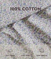 Laura Ashley Emogene 200-Thread Count Cotton Percale Sheet Set