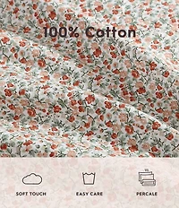Laura Ashley Emogene 200-Thread Count Cotton Percale Sheet Set