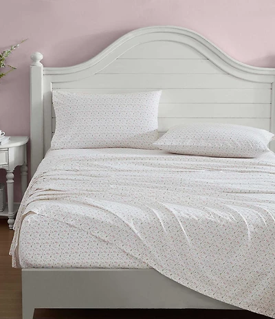 Laura Ashley Evie Pink Cotton Printed Percale Sheet Set
