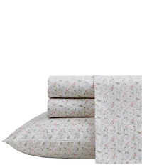 Laura Ashley Evie Pink Cotton Printed Percale Sheet Set