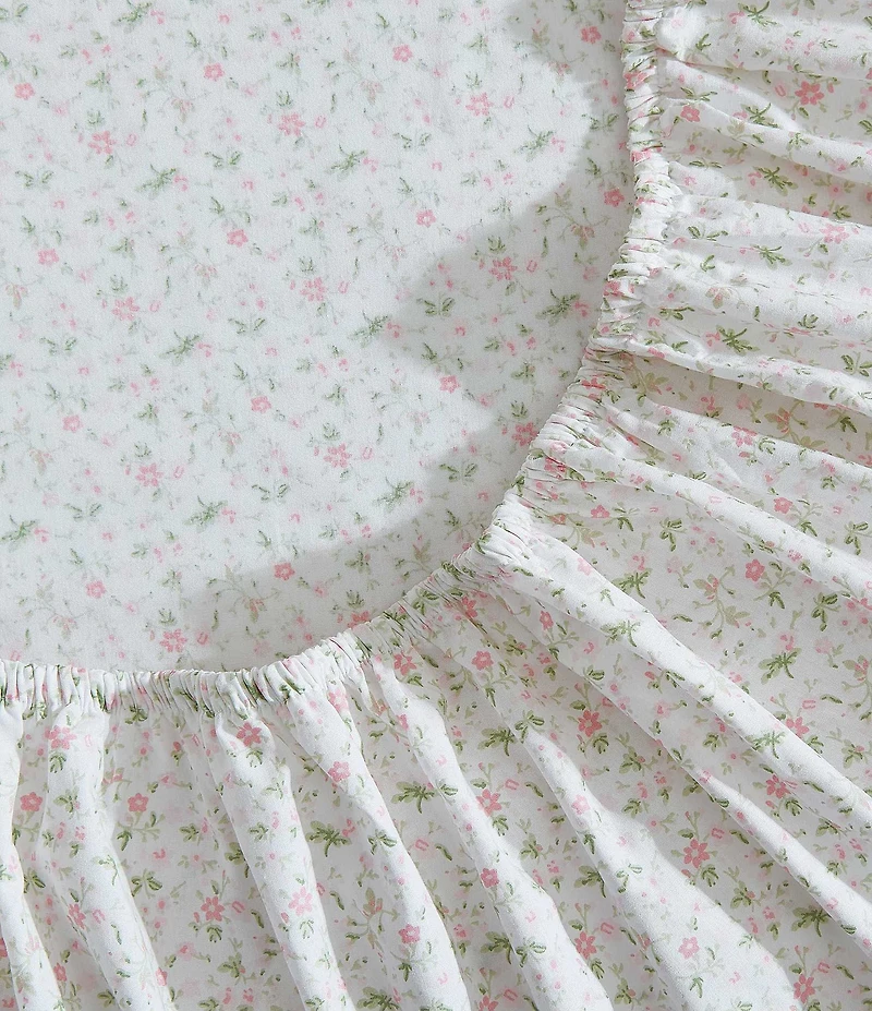 Laura Ashley Evie Pink Cotton Printed Percale Sheet Set