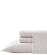 Laura Ashley Evie Pink Floral Cotton Flannel Sheet Set