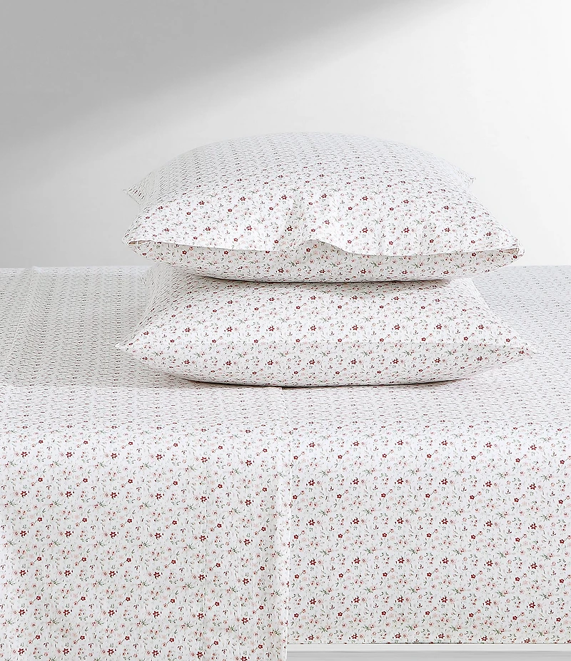 Laura Ashley Evie Pink Floral Cotton Sateen Sheet Set