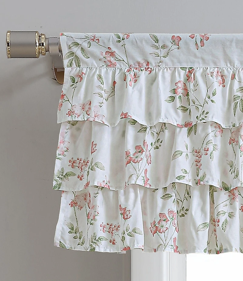 Laura Ashley Fawna Floral Tiered Ruffle Window Valance
